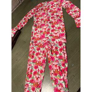 Snugabutter Kids Pig & Floral Bamboo Pajama Set - 6Y - Soft Viscose & Spandex Lo